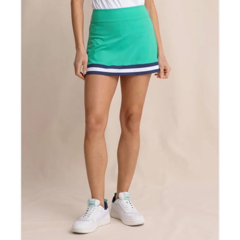 Southern Tide Women´s Performance Golf Tennis Green Blue A line Skort Size XL